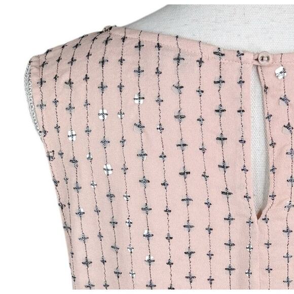 Vintage Y2K Lucky Brand Sequin Metallic Sleeveless Top Tank Blush Pink L - Picture 4 of 7